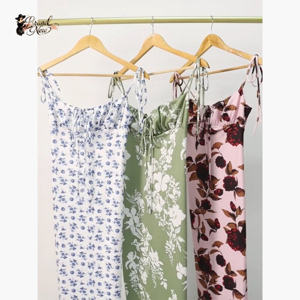 Polyester Elastane Bodycon Maxi Dress Spaghetti S… - image 7